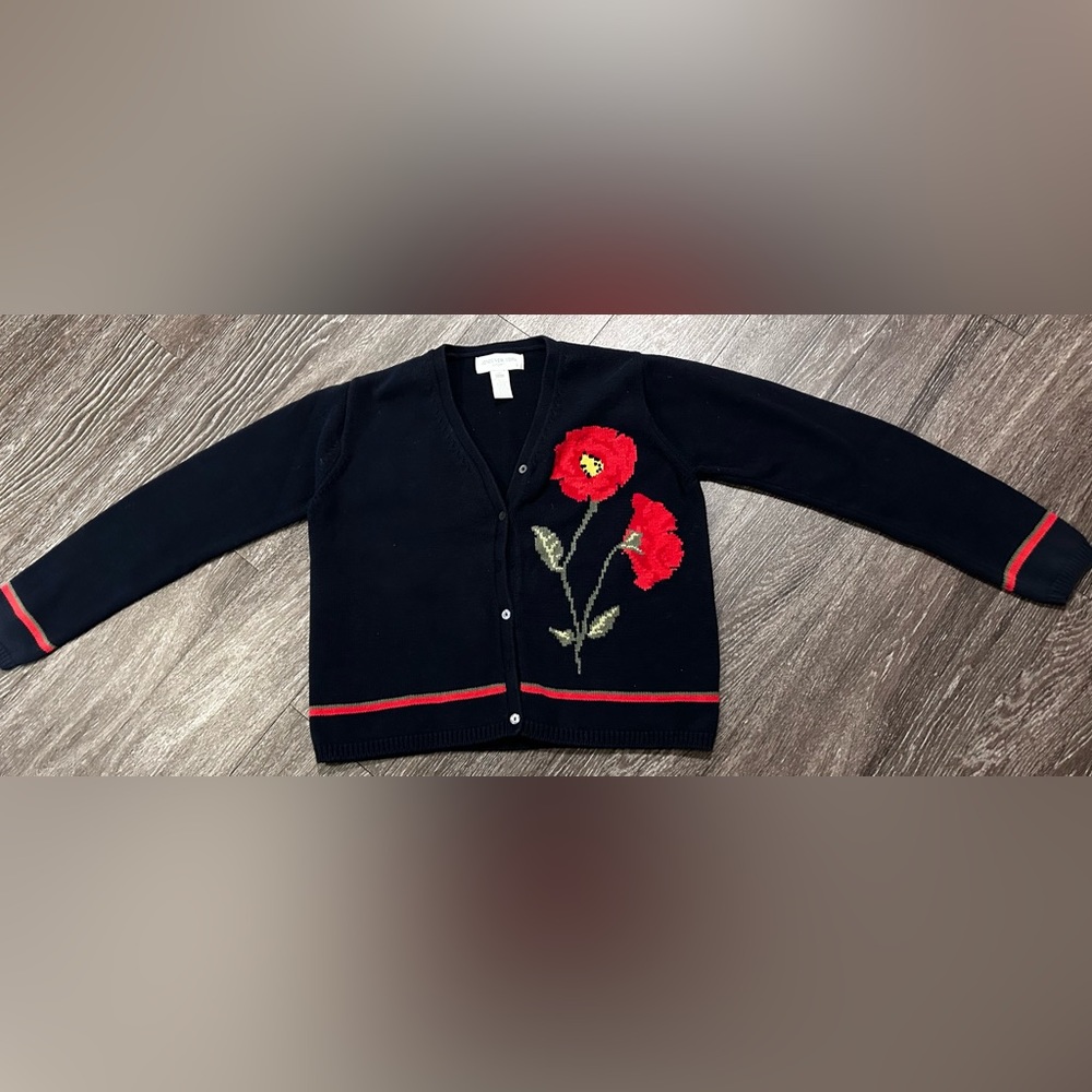 Vintage Women’s Jones New York Poppy Flower Cardigan Size: Medium